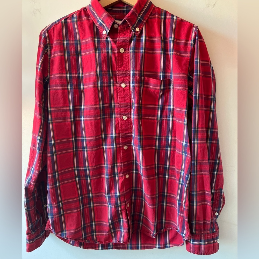 Gap Plaid Button Up Top Long Sleeve M